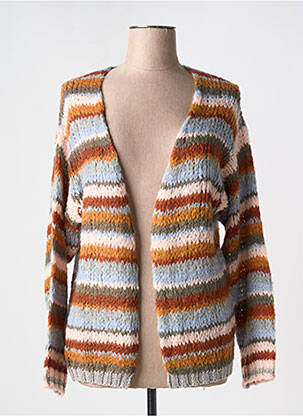 Gilet manches longues coupe cintrée orange GEISHA femme