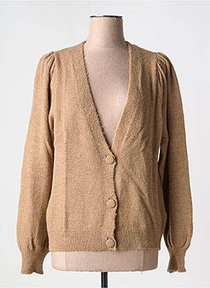 Gilet manches longues coupe cintrée marron GEISHA femme