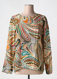 Blouse imprimé fantaisie manches longues orange GEISHA femme