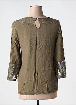 Blouse col rond manches 3/4 vert CREAM femme