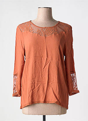 Blouse col rond manches 3/4 orange CREAM femme