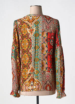 Blouse imprimé fantaisie manches longues orange GEISHA femme