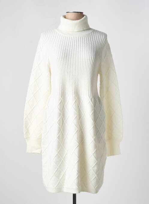 Robe pull coupe cintrée manches longues blanc ESQUALO femme