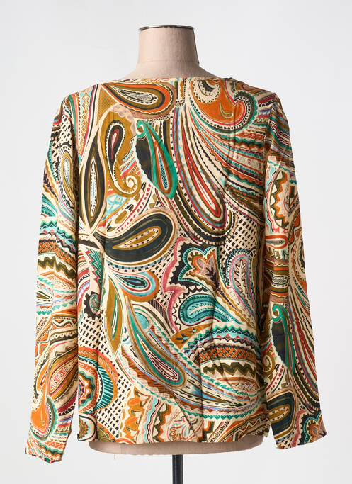 Blouse tissage popeline manches longues orange GEISHA femme