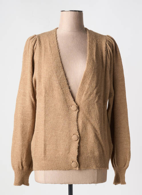 Gilet manches longues marron GEISHA pour femme