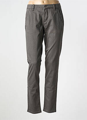 Pantalon chino tissage popeline taille normale gris CREAM femme