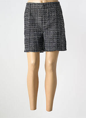 Short fermeture zippée sous rabat boutonné taille haute noir STREET ONE femme
