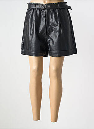 Short tissage simili-cuir taille normale noir ESQUALO femme