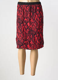 Jupe mi-longue coupe droite rouge GEISHA femme