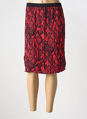 Jupe mi-longue coupe droite rouge GEISHA femme