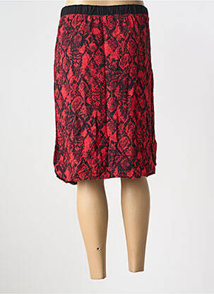 Jupe mi-longue coupe droite rouge GEISHA femme