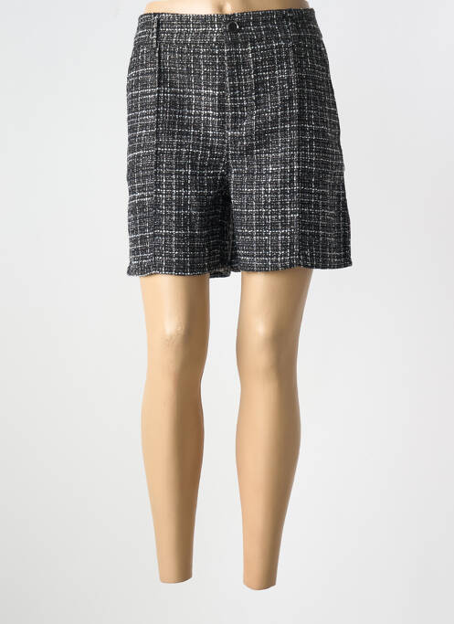Short fermeture zippée sous rabat boutonné taille haute noir STREET ONE femme
