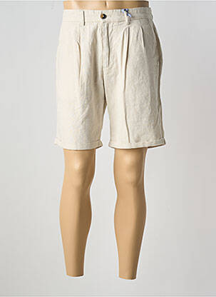 Bermuda taille à pinces taille haute beige IMPERIAL homme