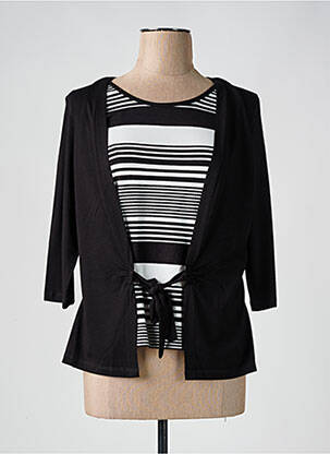 Top tissage jersey manches 3/4 noir LEBEK femme