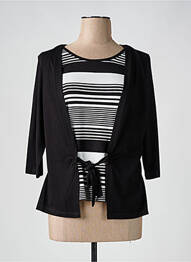Top tissage jersey manches 3/4 noir LEBEK femme