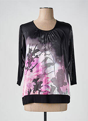 T-shirt manches 3/4 manches 3/4 noir FRANK WALDER femme