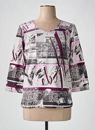 T-shirt manches 3/4 manches 3/4 violet BARBARA LEBEK femme