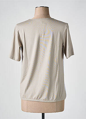 T-shirt col rond manches courtes marron FRANK WALDER femme