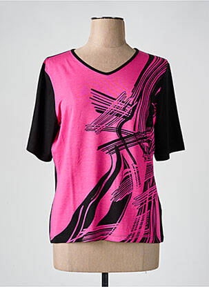 T-shirt imprimé fantaisie manches courtes rose LUCIA femme