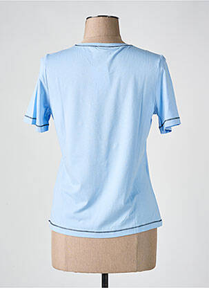 T-shirt sérigraphie manches courtes bleu BARBARA LEBEK femme