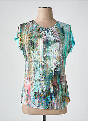 T-shirt imprimé fantaisie manches courtes bleu BARBARA LEBEK femme