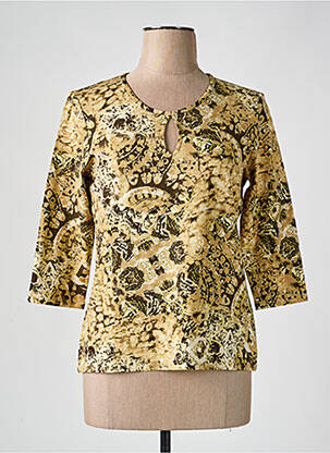 T-shirt manches 3/4 manches 3/4 beige FRANK WALDER femme