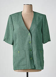 Veste chic col v vert FRANK WALDER femme