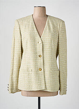 Veste chic poches jaune LUCIA femme