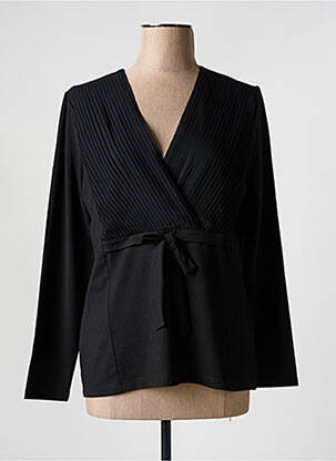 Blouse manches longues manches longues noir LUCIA femme