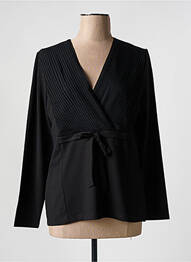 Blouse manches longues manches longues noir LUCIA femme