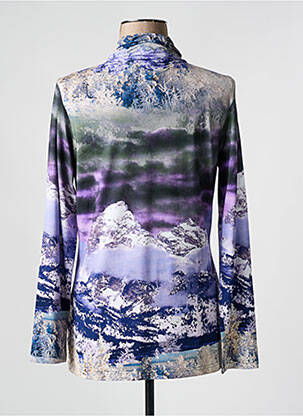 Pull col roulé coupe droite manches longues violet FRANK WALDER femme