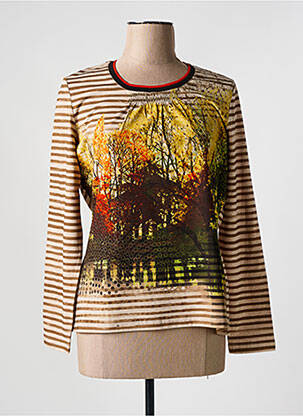 T-shirt manches longues manches longues marron FRANK WALDER femme