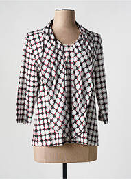 T-shirt manches 3/4 manches 3/4 gris FRANK WALDER femme