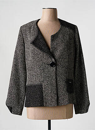 Veste casual col rond gris LISA CHESNAY femme
