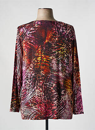 Pull coupe droite manches longues orange LEBEK femme