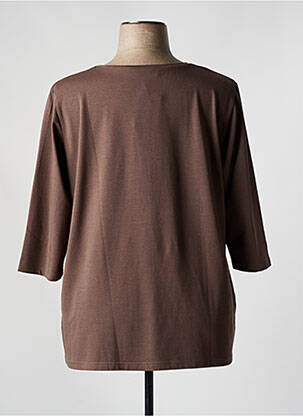 T-shirt imprimé fantaisie manches courtes marron FRANK WALDER femme