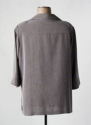 Chemisier tissage crêpe manches longues gris KARTING femme