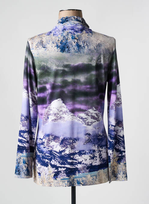 Pull col roulé violet FRANK WALDER pour femme