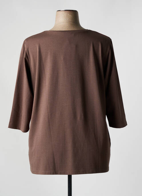 T-shirt marron FRANK WALDER pour femme