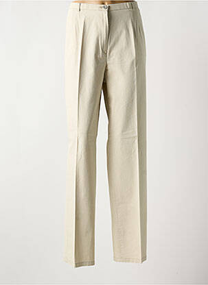 Pantalon droit stretch taille normale beige BRUNO SAINT HILAIRE femme