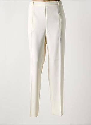 Pantalon droit taille à pinces taille haute beige KARTING femme