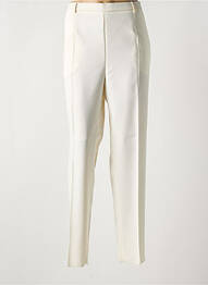 Pantalon droit tissage crêpe taille haute beige KARTING femme