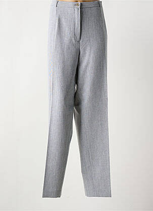 Pantalon droit taille à pinces taille haute gris BRUNO SAINT HILAIRE femme