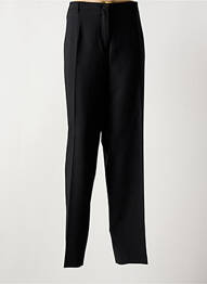 Pantalon droit tissage crêpe taille haute noir BRUNO SAINT HILAIRE femme