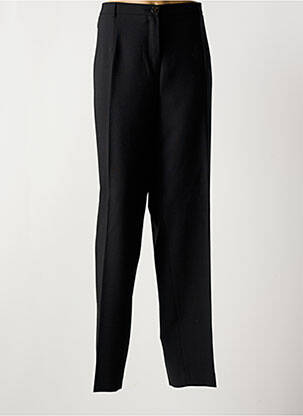Pantalon droit taille à pinces taille haute noir BRUNO SAINT HILAIRE femme