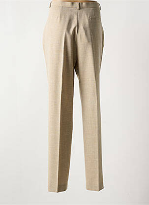 Pantalon droit taille à pinces taille haute beige BRUNO SAINT HILAIRE femme