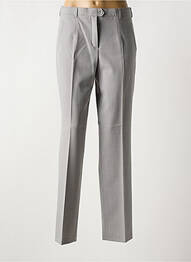 Pantalon droit taille à pinces taille haute gris LUCIA femme