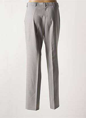 Pantalon droit taille à pinces taille haute gris LUCIA femme