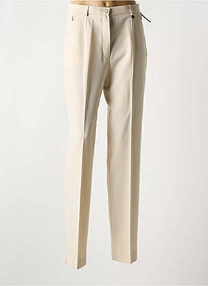 Pantalon slim taille haute taille haute beige BRUNO SAINT HILAIRE femme