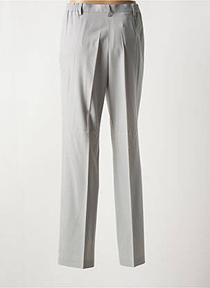 Pantalon droit tissage crêpe taille haute gris LUCIA femme